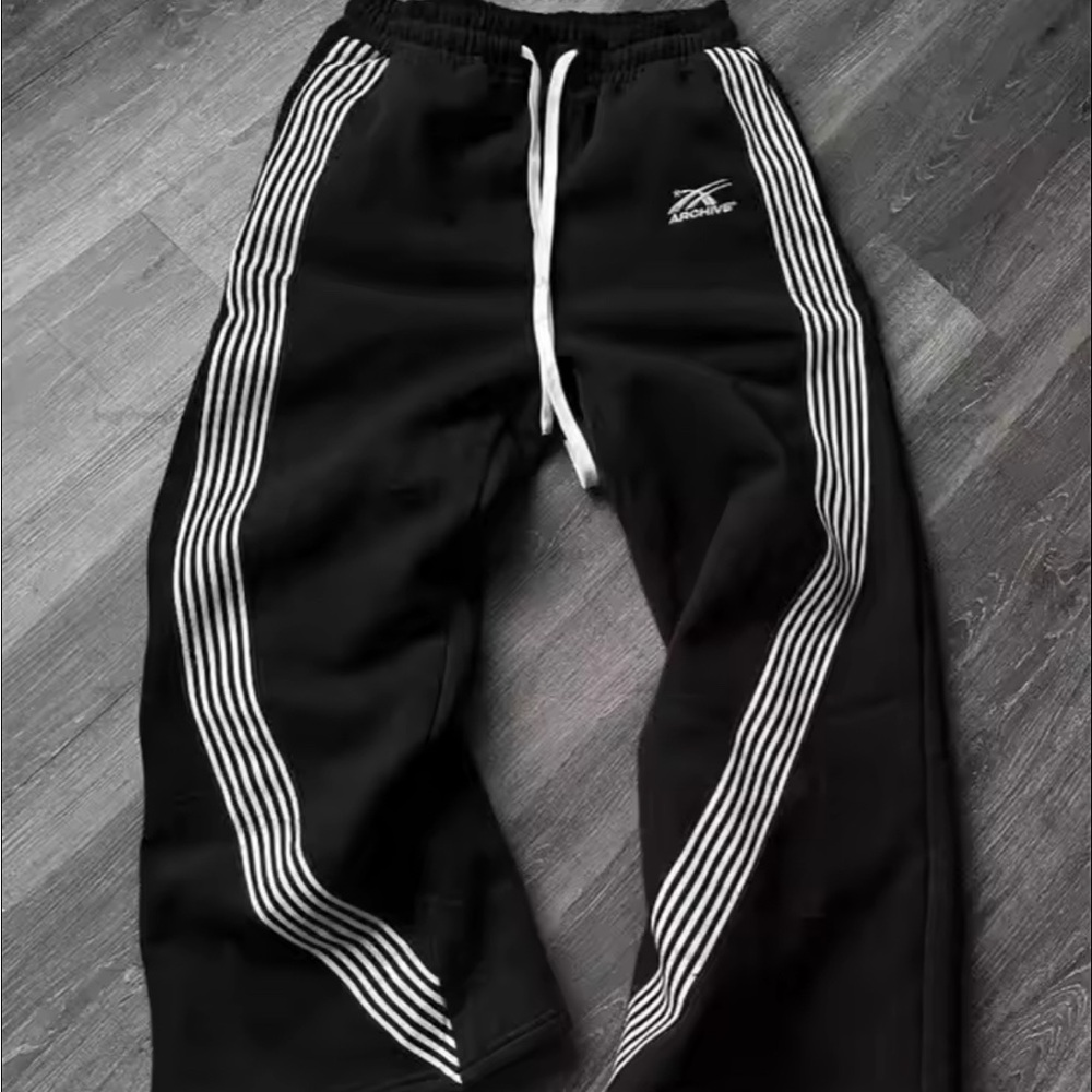 Reebok Black Pants with White Accents